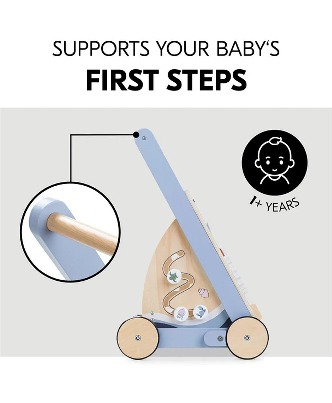 Hauck Learn to Walk Skills - First-steps feature illustration for ages 12 months and above