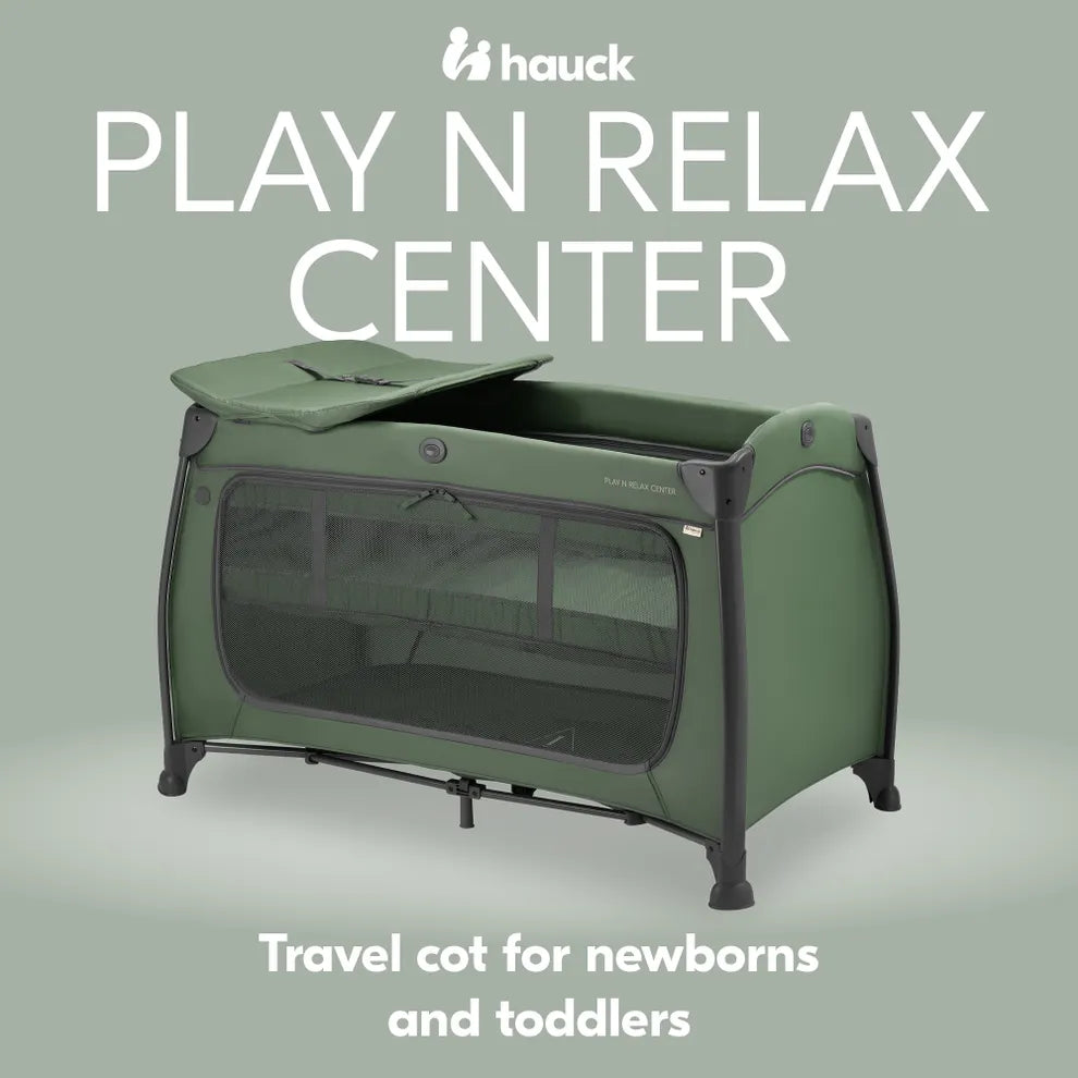 Hauck Play N Relax Center- Portable Lighweight Travel Cot, Compact Folding with Inclusive Carry Bag
