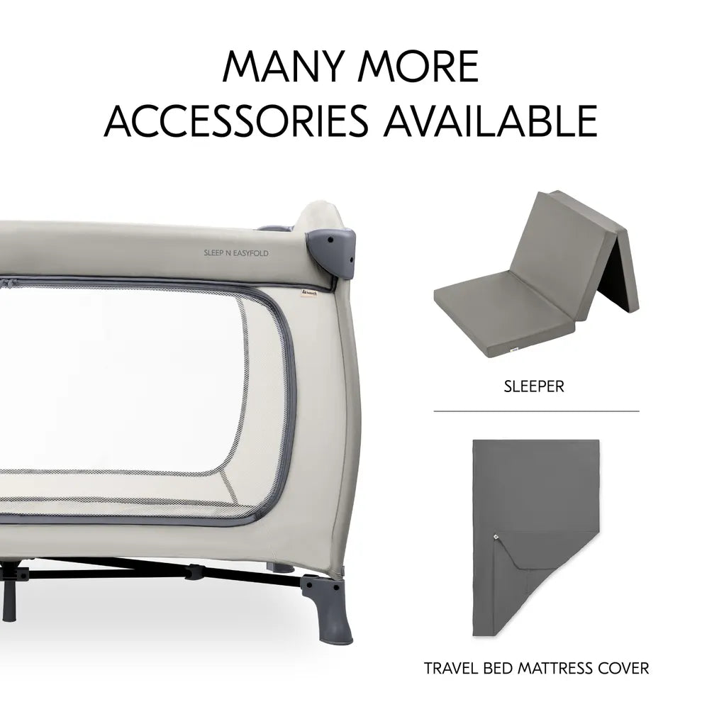 Hauck Sleep N Easyfold- Portable Lighweight Travel Cot, Compact Folding with Inclusive Carry Bag