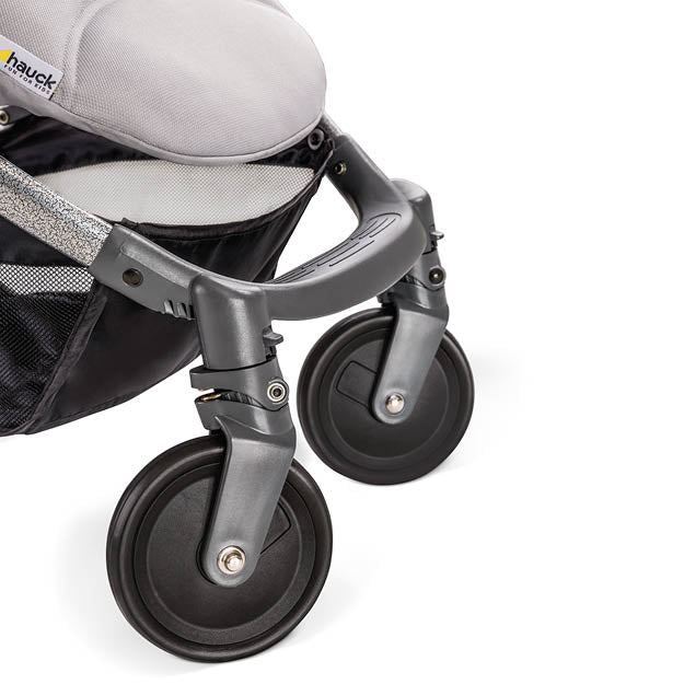 Hauck Swift Plus Compact Pushchair - Silver Charcoal - Swiveling front wheels 360 agile lock front wheels