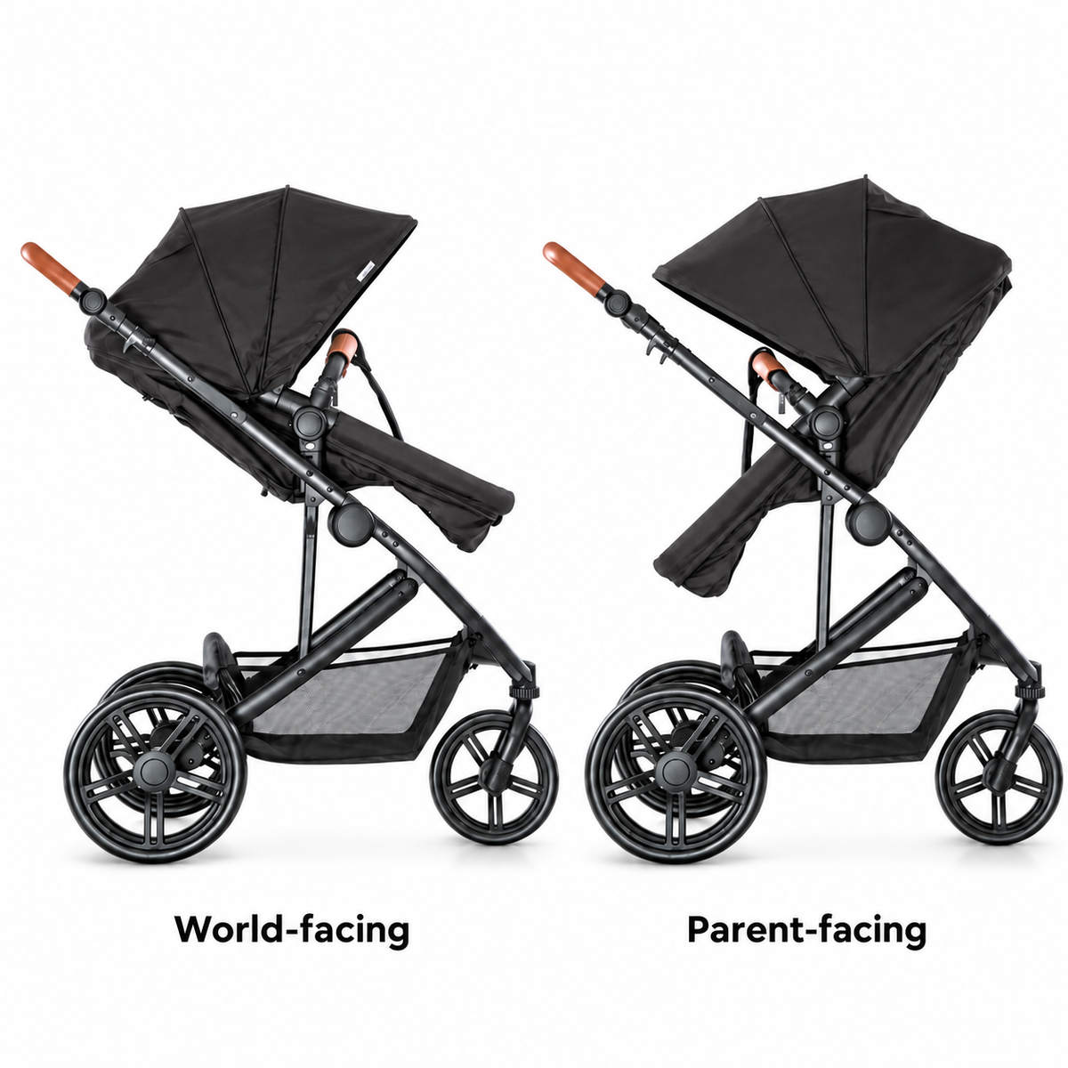 Pacific 3 world-facing and parent-facing seat configurations
