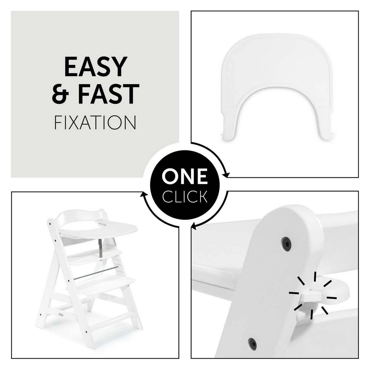 Hauck Alpha Click Tray in White - gallery image 2