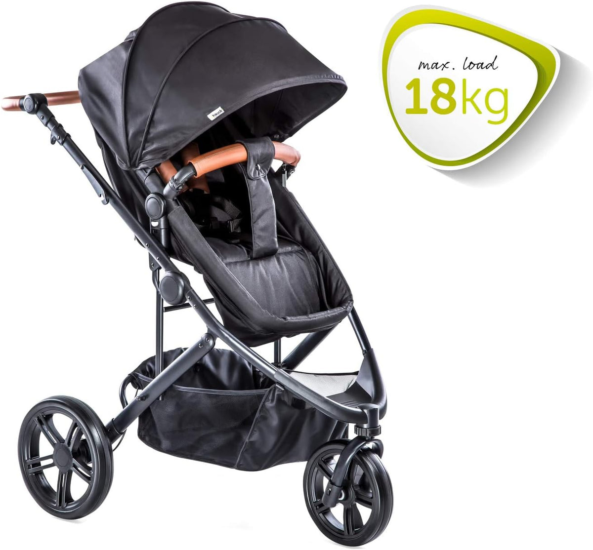 Hauck Pacific 3 Shop N Drive Caviar - combined load rating: child 15 kg plus basket 3 kg