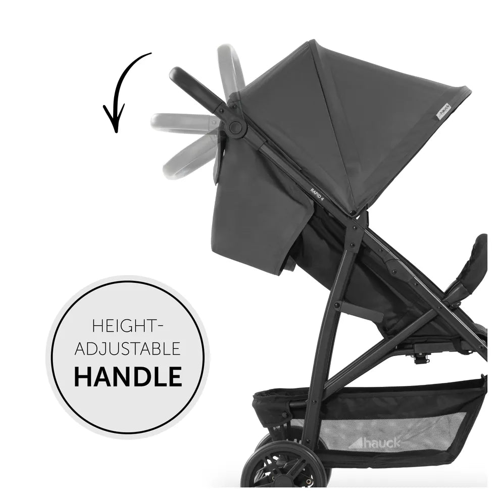 Hauck Rapid 4 Stroller: Large Shopping Basket,Small Folding Stroller with Lying Postion