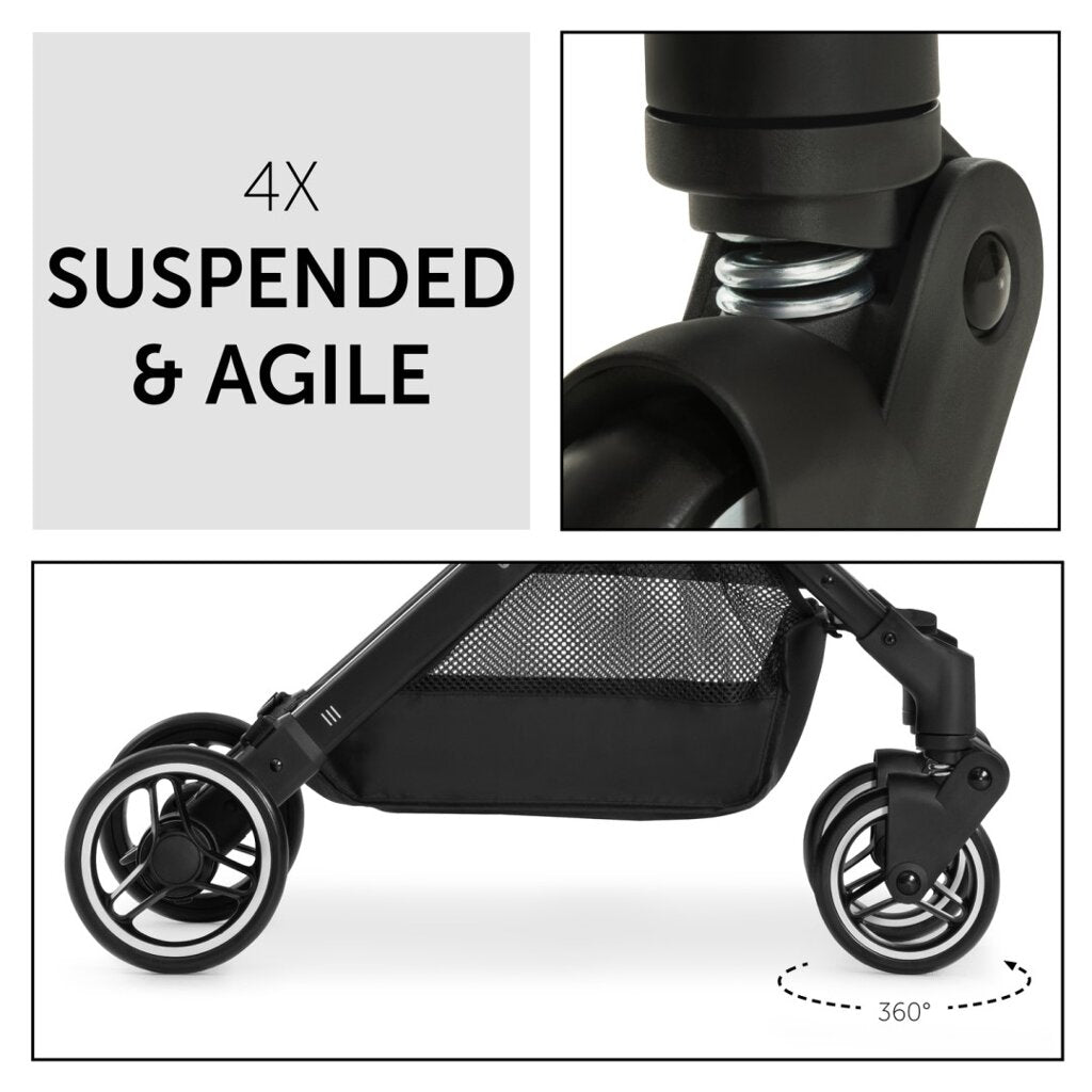 Hauck Travel N Care Compact Stroller: 4-Way Shock Absorbing Suspension