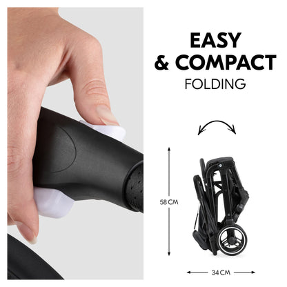 Hauck Travel N Care Plus Stroller –  One-Hand Fold, Reclining Seat, UV Protection 50+