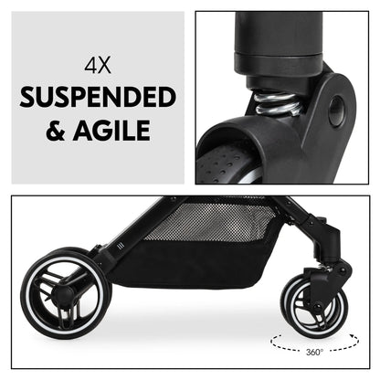 Hauck Travel N Care Plus Stroller –  One-Hand Fold, Reclining Seat, UV Protection 50+