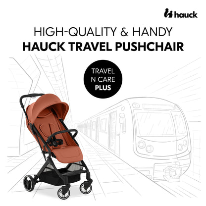 Hauck Travel N Care Plus Stroller –  One-Hand Fold, Reclining Seat, UV Protection 50+