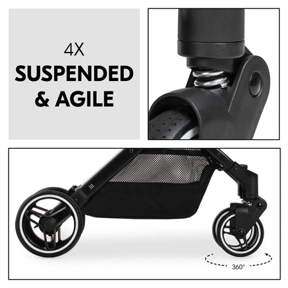 Hauck Travel N Care Plus Stroller –  One-Hand Fold, Reclining Seat, UV Protection 50+
