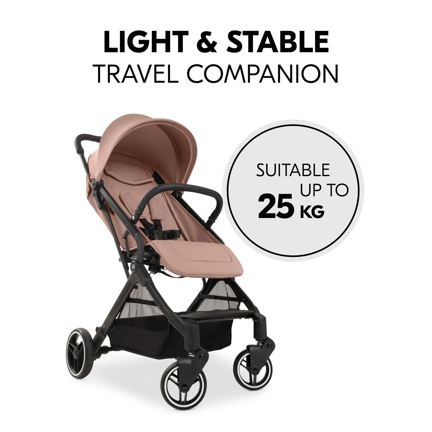 Hauck Travel N Care Plus Stroller –  One-Hand Fold, Reclining Seat, UV Protection 50+