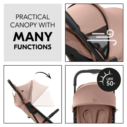 Hauck Travel N Care Plus Stroller –  One-Hand Fold, Reclining Seat, UV Protection 50+
