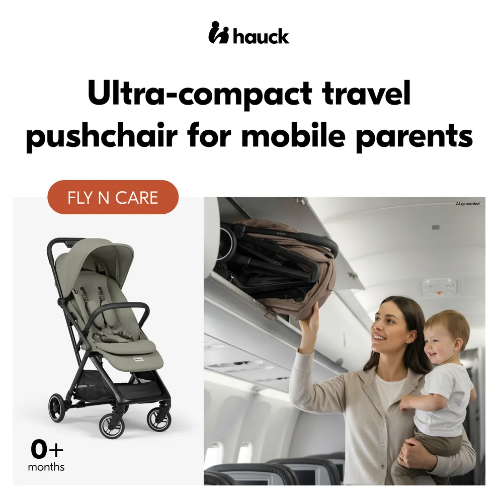 Hauck Fly N Care Stroller: Cabin-Friendly Fold & Compact Lightweight Travel Stroller