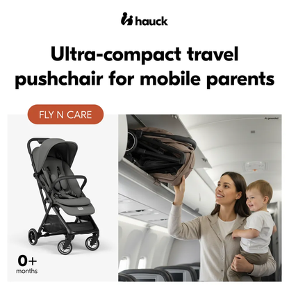 Hauck Fly N Care Stroller: Cabin-Friendly Fold & Compact Lightweight Travel Stroller