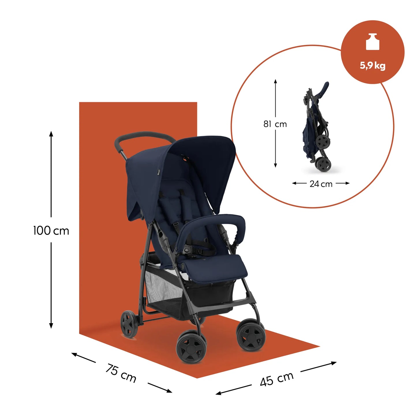 Hauck Sport Stroller: Super Lightweight Stroller (5.9kg), Compact & Foldable