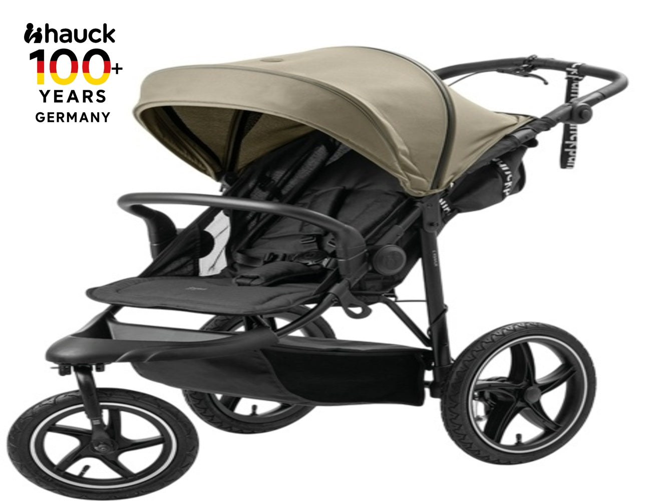 Hauck Runner 3 Jogging Stroller: XL Pneumatic Air Wheels,3-wheel All Terrain Stroller