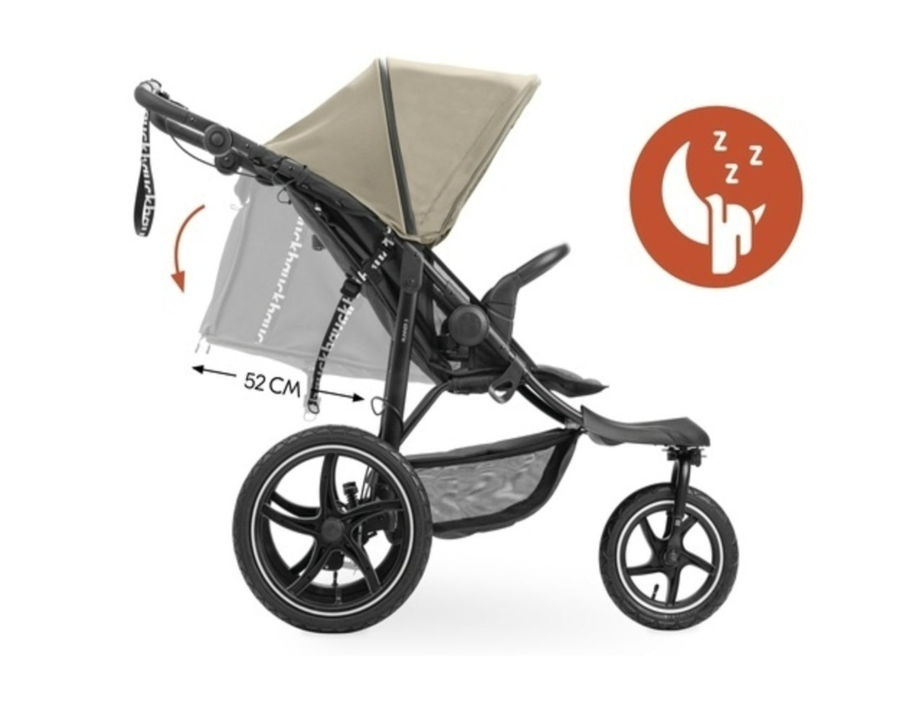 Hauck Runner 3 Jogging Stroller: XL Pneumatic Air Wheels,3-wheel All Terrain Stroller