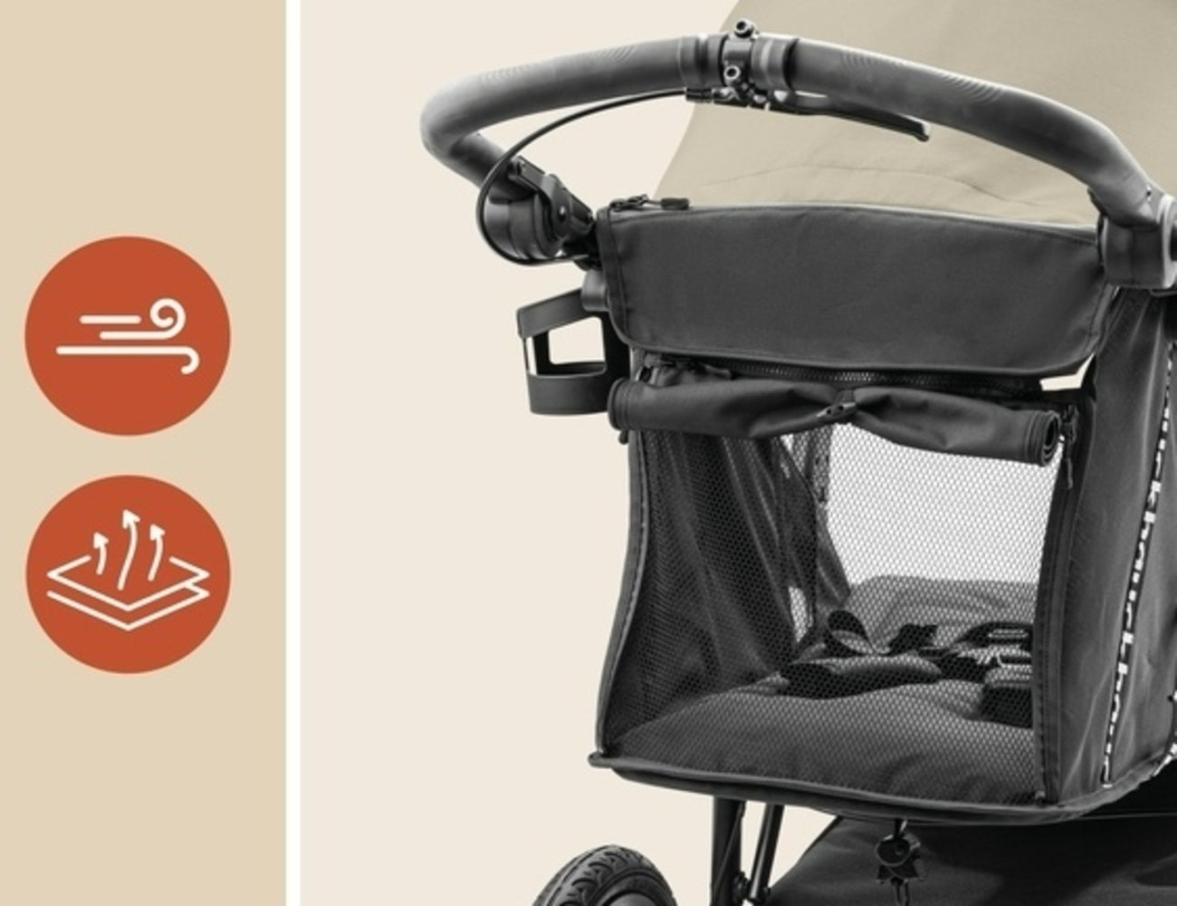 Hauck Runner 3 Jogging Stroller: XL Pneumatic Air Wheels,3-wheel All Terrain Stroller