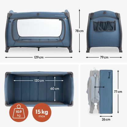 Hauck Play N Relax Center- Portable Lighweight Travel Cot, Compact Folding with Inclusive Carry Bag