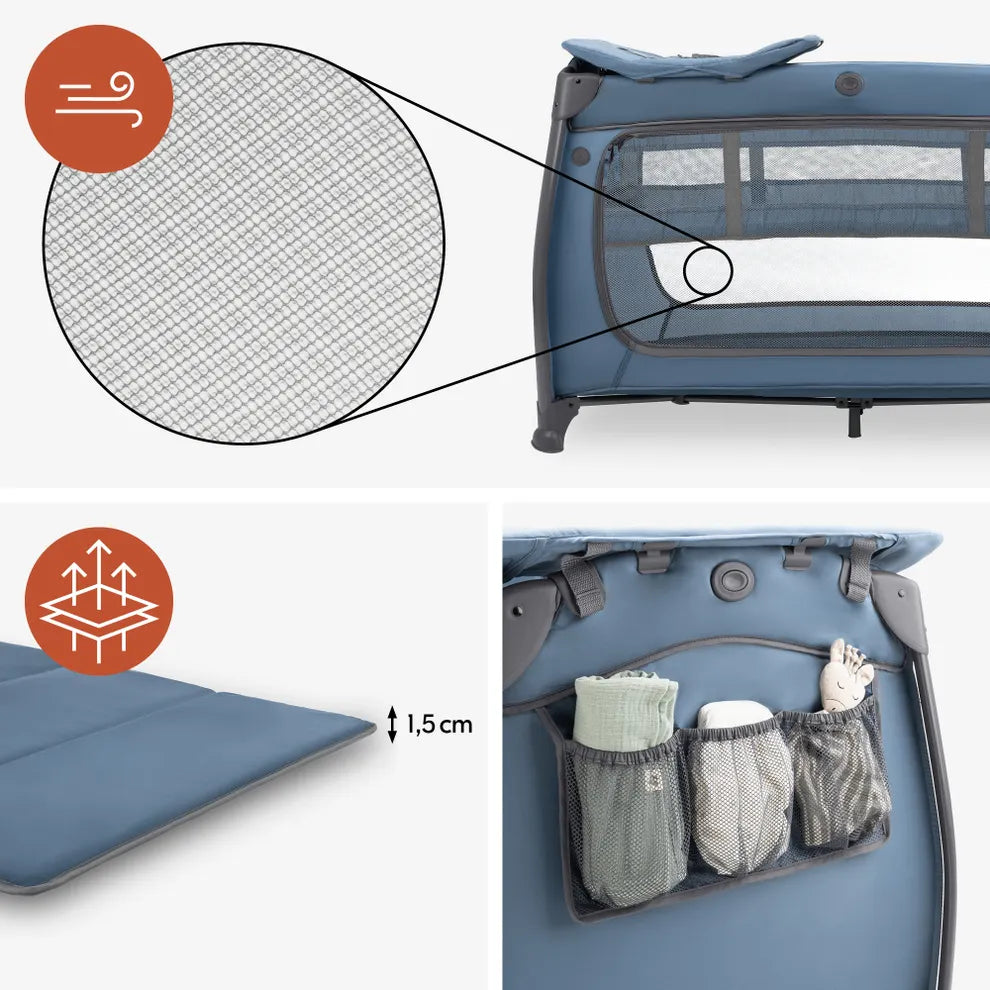Hauck Play N Relax Center- Portable Lighweight Travel Cot, Compact Folding with Inclusive Carry Bag