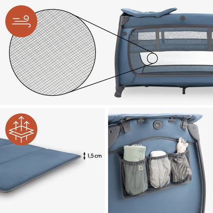 Hauck Play N Relax Center- Portable Lighweight Travel Cot, Compact Folding with Inclusive Carry Bag