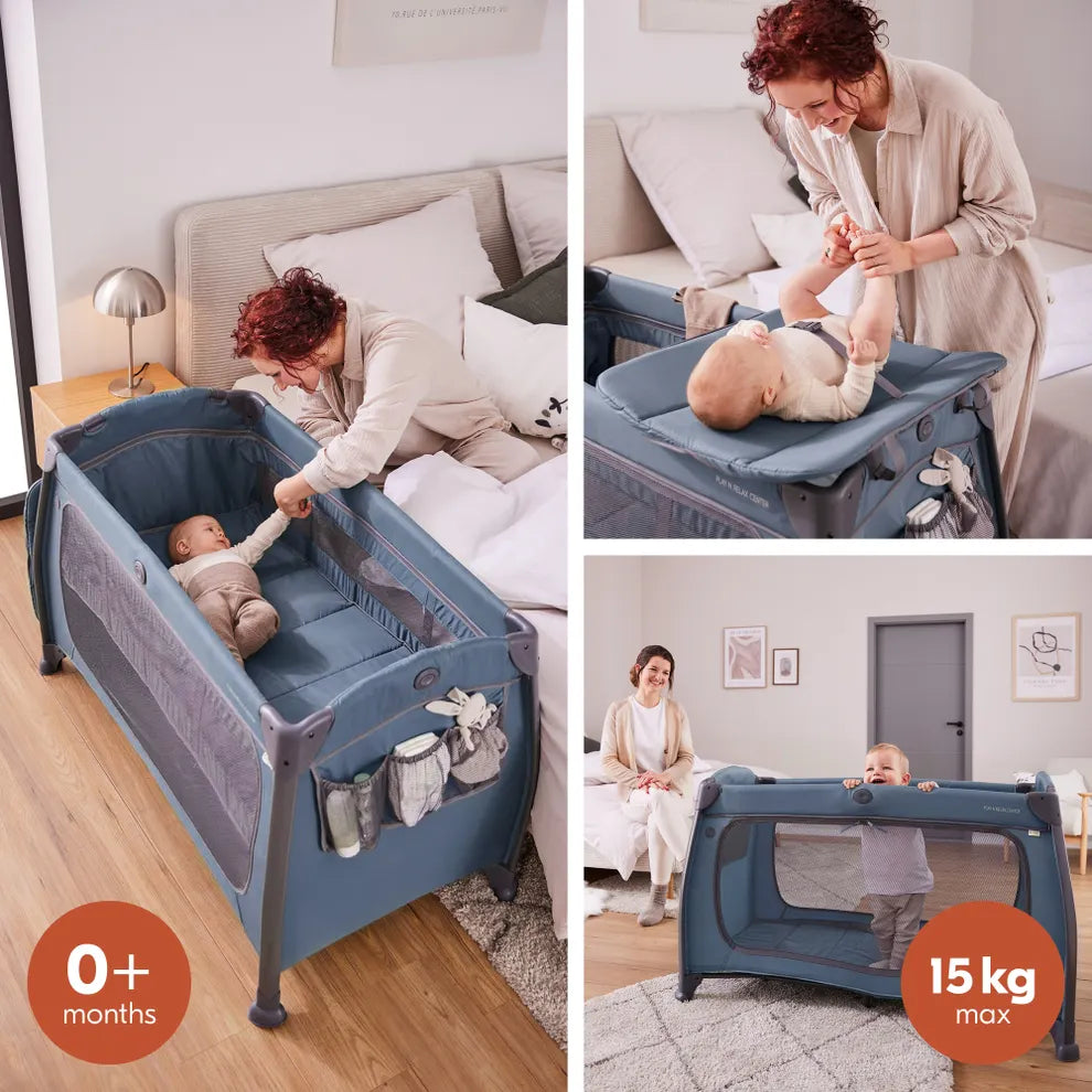 Hauck Play N Relax Center- Portable Lighweight Travel Cot, Compact Folding with Inclusive Carry Bag