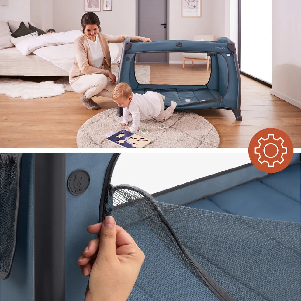 Hauck Play N Relax Center- Portable Lighweight Travel Cot, Compact Folding with Inclusive Carry Bag