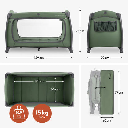 Hauck Play N Relax Center- Portable Lighweight Travel Cot, Compact Folding with Inclusive Carry Bag