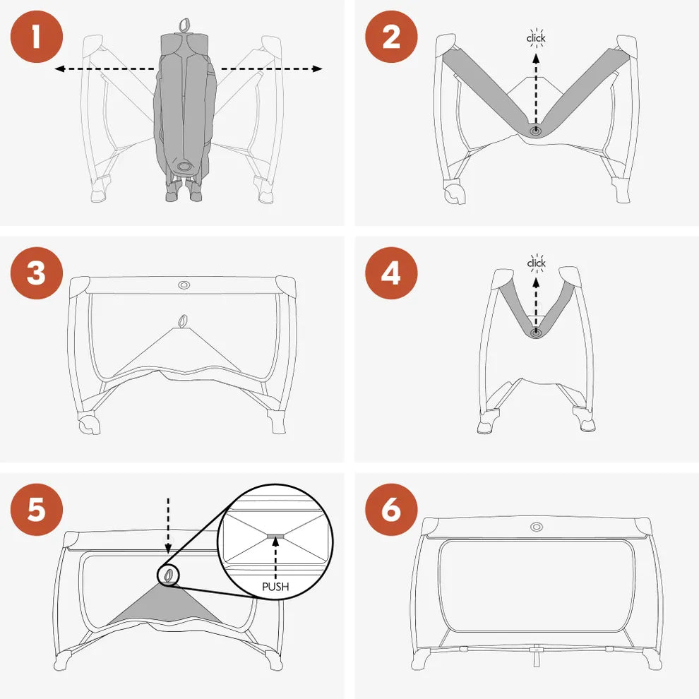 Hauck Play N Relax Center- Portable Lighweight Travel Cot, Compact Folding with Inclusive Carry Bag