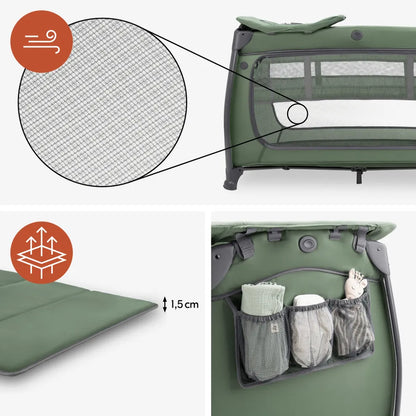 Hauck Play N Relax Center- Portable Lighweight Travel Cot, Compact Folding with Inclusive Carry Bag