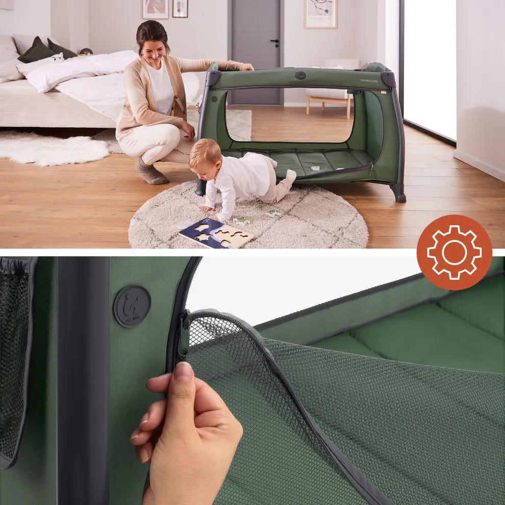 Hauck Play N Relax Center- Portable Lighweight Travel Cot, Compact Folding with Inclusive Carry Bag