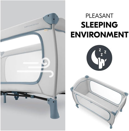 Hauck Sleep N Play Go Plus- Portable Lighweight Travel Cot, Compact Folding with Inclusive Carry Bag