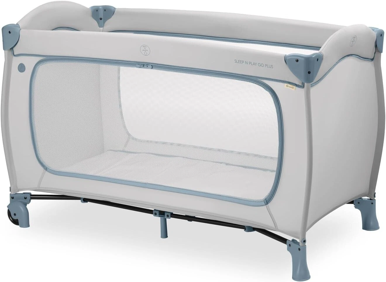 Hauck Sleep N Play Go Plus- Portable Lighweight Travel Cot, Compact Folding with Inclusive Carry Bag