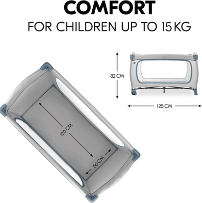 Hauck Sleep N Play Go Plus- Portable Lighweight Travel Cot, Compact Folding with Inclusive Carry Bag