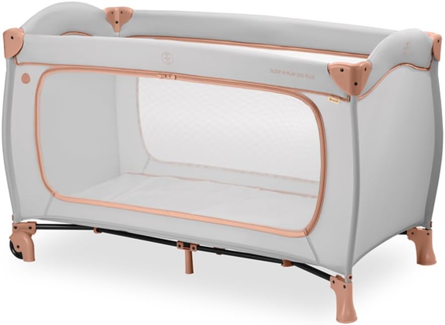 Hauck Sleep N Play Go Plus- Portable Lighweight Travel Cot, Compact Folding with Inclusive Carry Bag