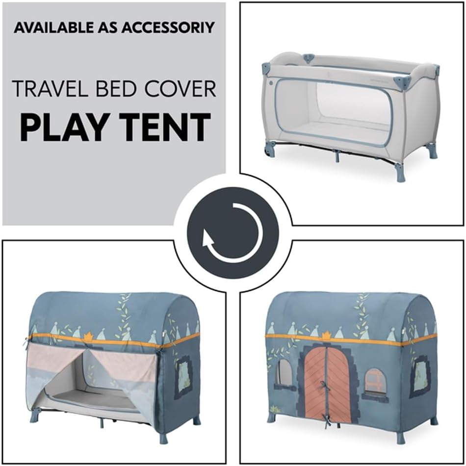 Hauck Sleep N Play Go Plus- Portable Lighweight Travel Cot, Compact Folding with Inclusive Carry Bag