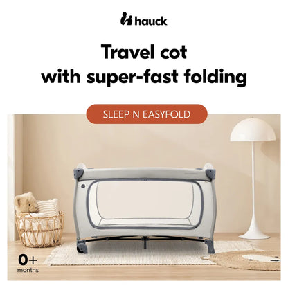 Hauck Sleep N Easyfold- Portable Lighweight Travel Cot, Compact Folding with Inclusive Carry Bag