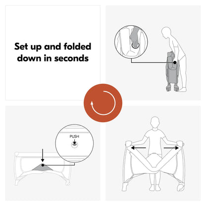 Hauck Sleep N Easyfold- Portable Lighweight Travel Cot, Compact Folding with Inclusive Carry Bag