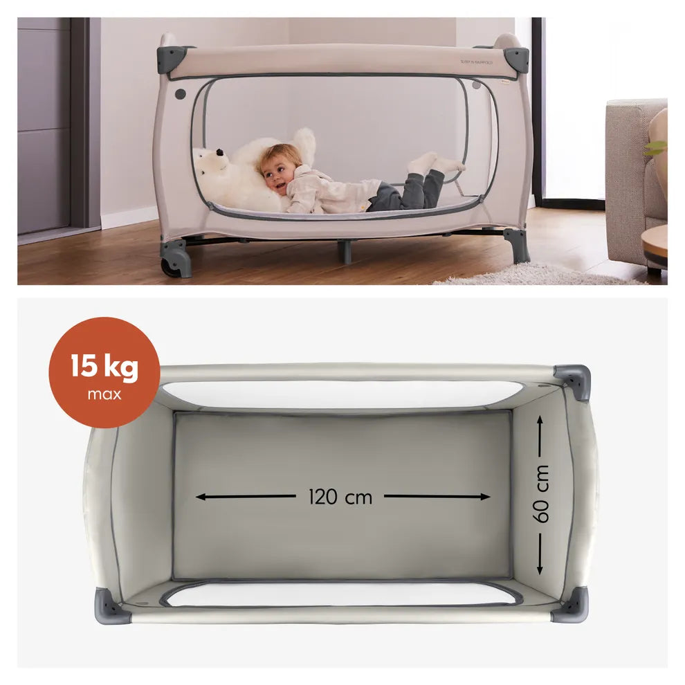 Hauck Sleep N Easyfold- Portable Lighweight Travel Cot, Compact Folding with Inclusive Carry Bag