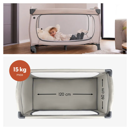 Hauck Sleep N Easyfold- Portable Lighweight Travel Cot, Compact Folding with Inclusive Carry Bag