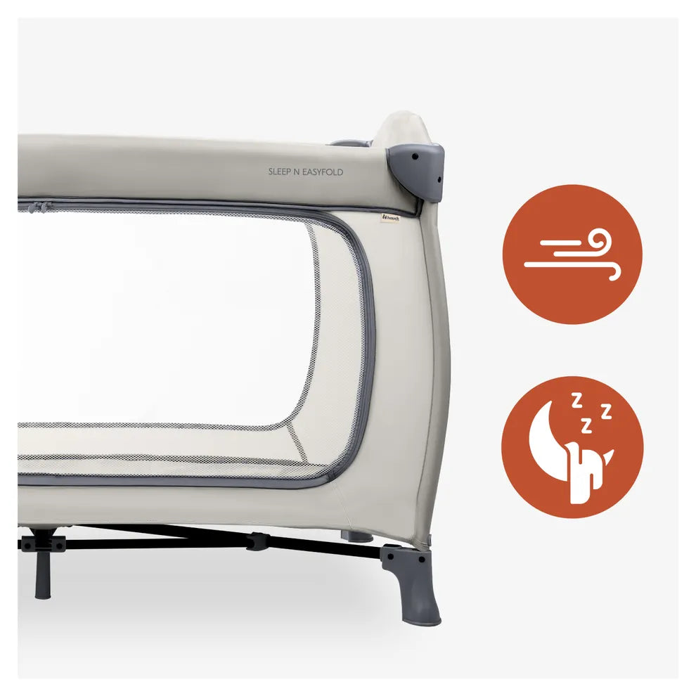 Hauck Sleep N Easyfold- Portable Lighweight Travel Cot, Compact Folding with Inclusive Carry Bag