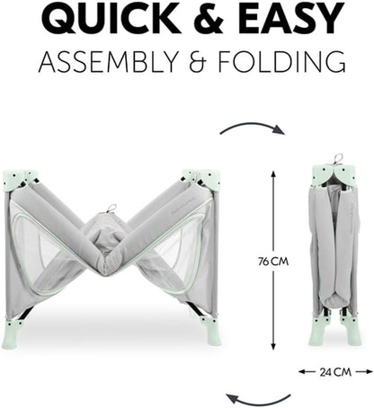 Hauck Dream N Play Plus- Portable Lighweight Travel Cot, Compact Folding with Inclusive Carry Bag