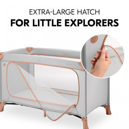 Hauck Dream N Play Plus- Portable Lighweight Travel Cot, Compact Folding with Inclusive Carry Bag
