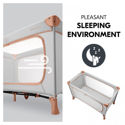 Hauck Dream N Play Plus- Portable Lighweight Travel Cot, Compact Folding with Inclusive Carry Bag