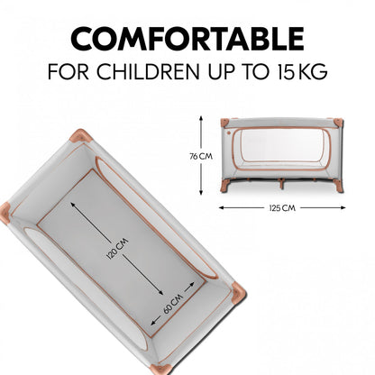 Hauck Dream N Play Plus- Portable Lighweight Travel Cot, Compact Folding with Inclusive Carry Bag