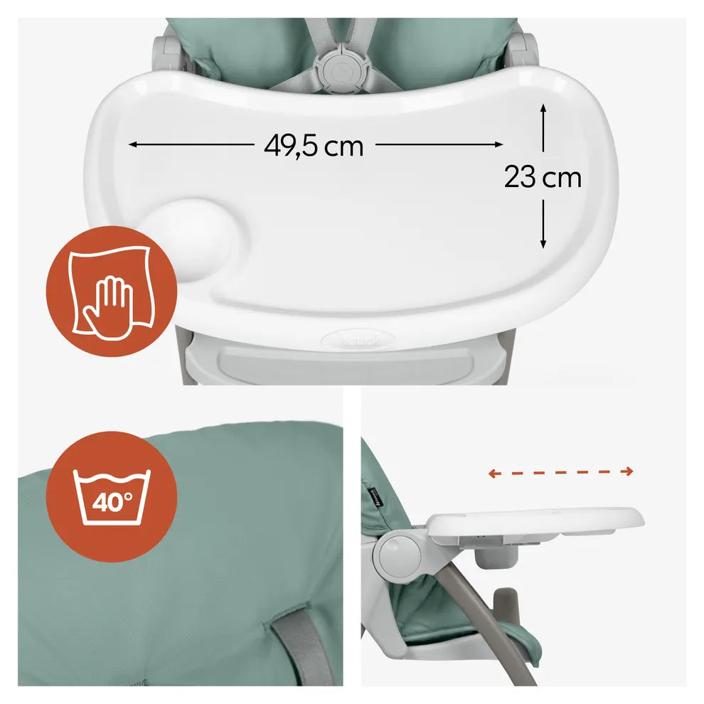 Hauck Sit N Fold High Chair- Foldable & Lightweight, 5-Point Safety Harness