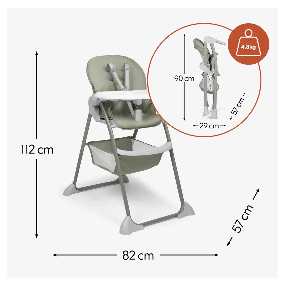 Hauck Sit N Fold High Chair- Foldable & Lightweight, 5-Point Safety Harness