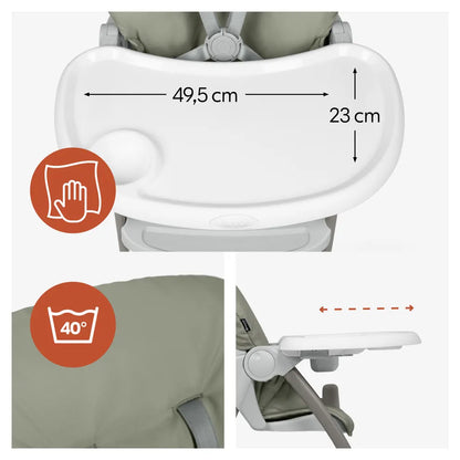 Hauck Sit N Fold High Chair- Foldable & Lightweight, 5-Point Safety Harness