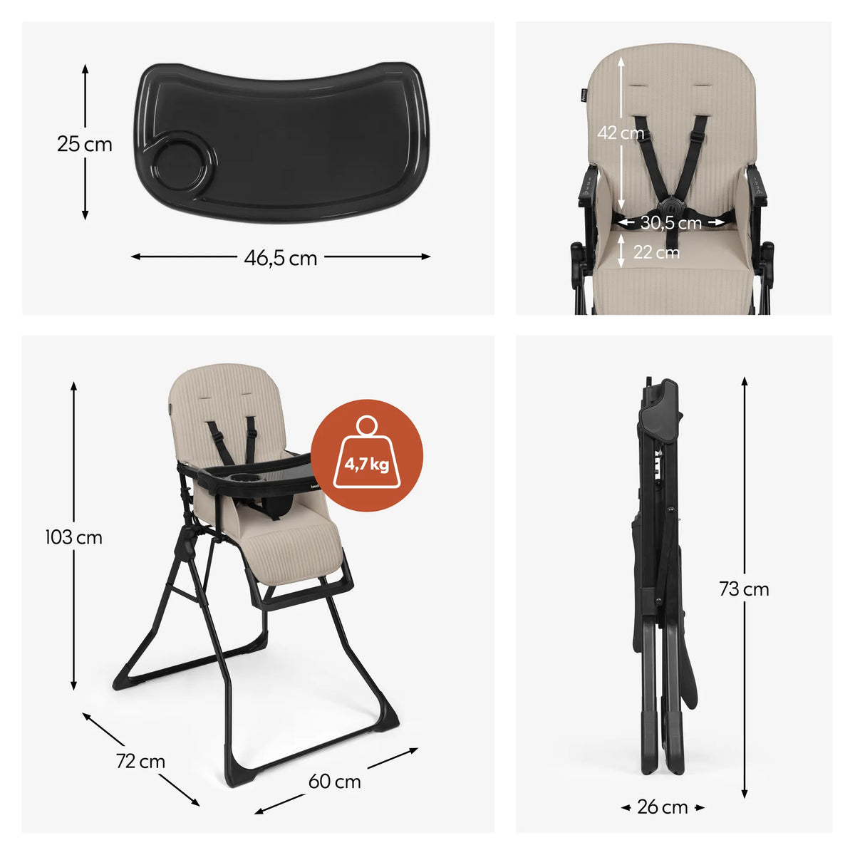 Hauck Sit N Go Travel Highchair- Ultralight, Super Fast Folding & Travel-Friendly