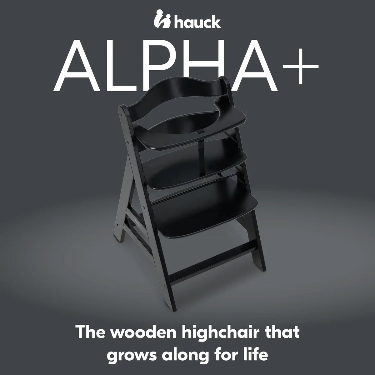 Hauck Alpha+ wooden highchair in Black - gallery image 1