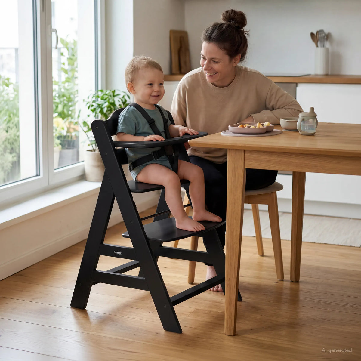 Hauck Alpha+ wooden highchair in Black - gallery image 5